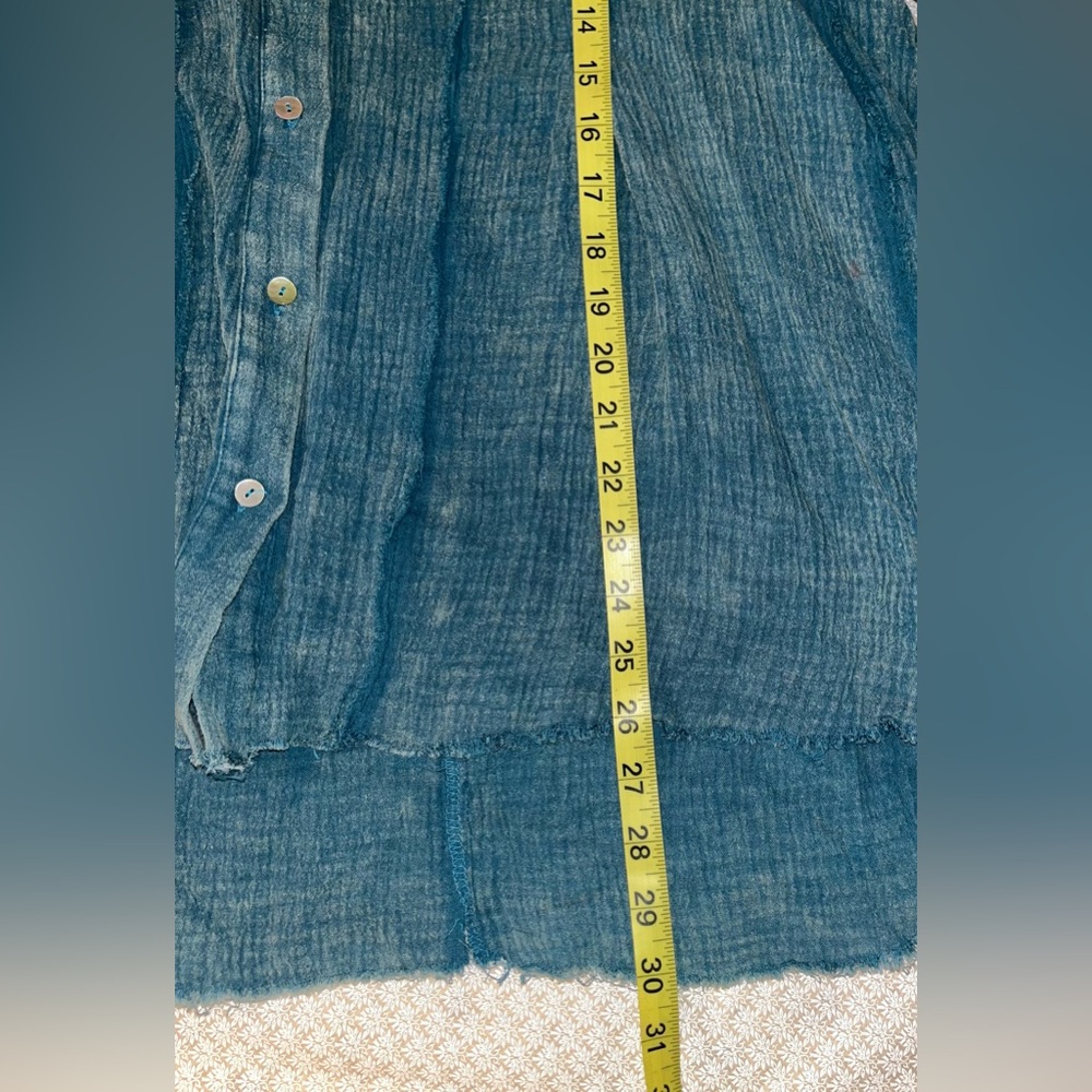 Sewn + Seen Mineral Wash Cotton  Button-Up  sz M - Picture 8 of 10
